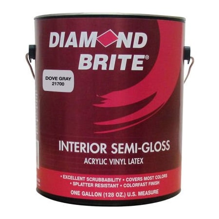 Diamond Brite Interior Paint, Semi-Gloss, Dove Gray, 1 gal 21700-1